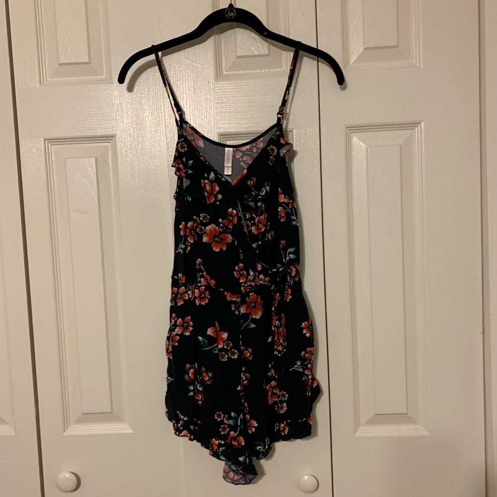 *sale* Floral Navy Romper